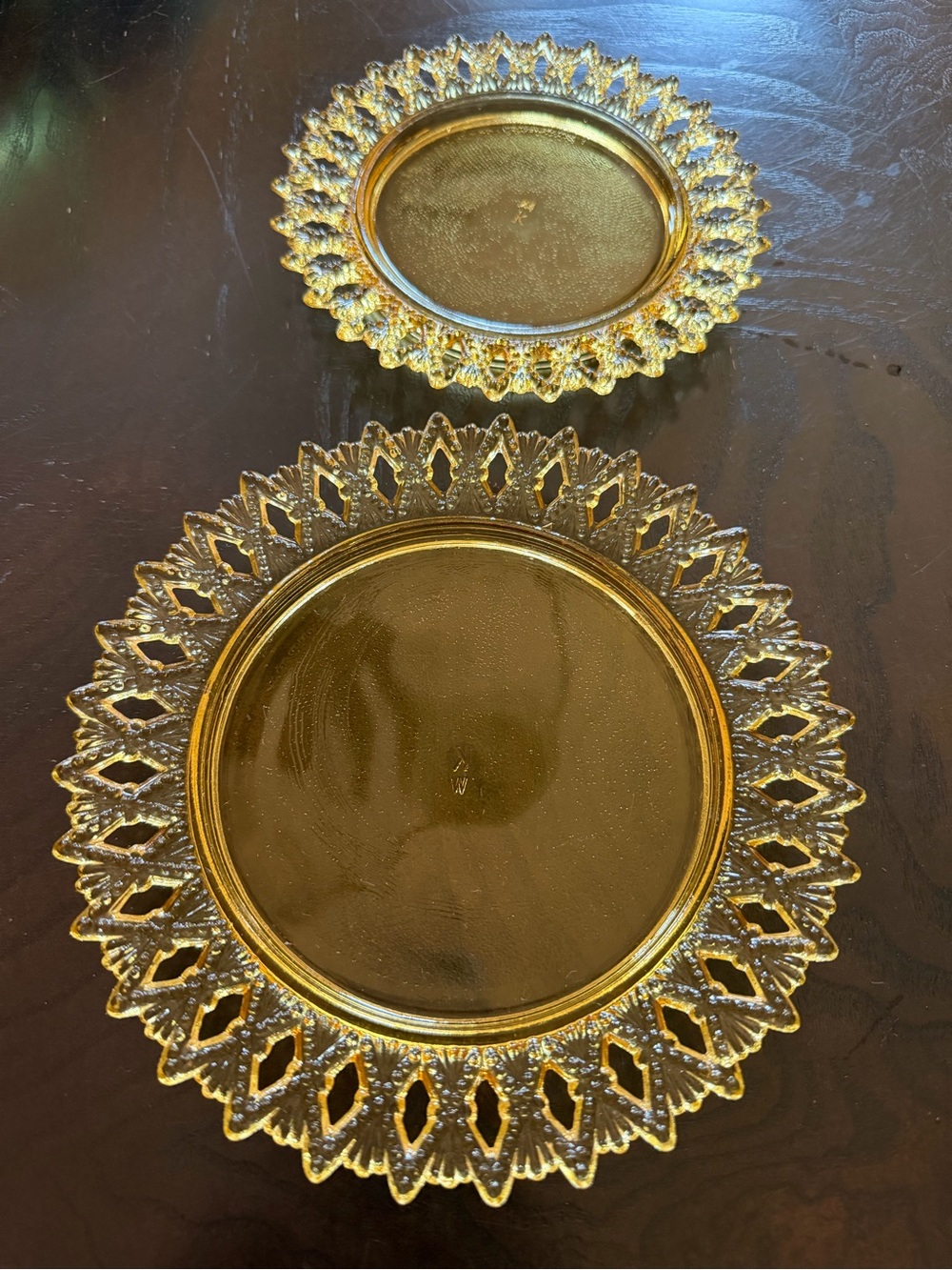 Vintage Wheaton Kemble glass plates.
